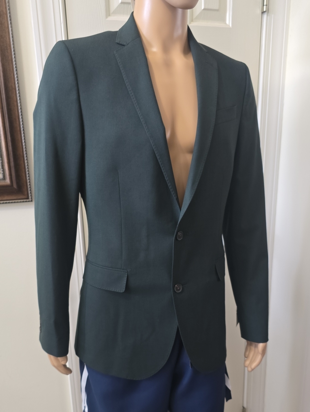 JF FERRAR BRAND MEN'S DARK GREEN SPORTS COAT JACKET SIZE 40 LONG SLIM FIT